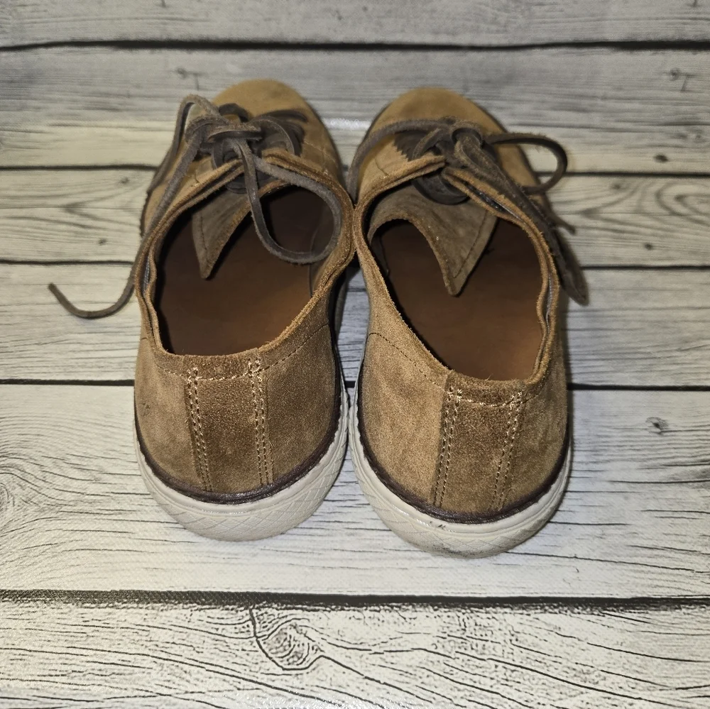 FRYE Men's Size 9.5 Loafers Brown Suede Lace Up Low Top Casual Shoes